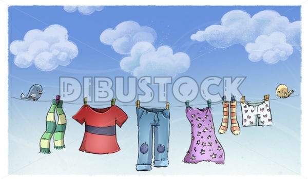 ropa tendida al aire libre
