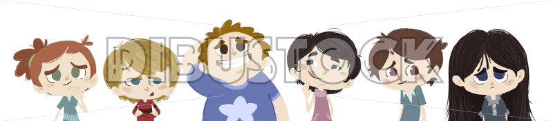 cara de niños con expresiones