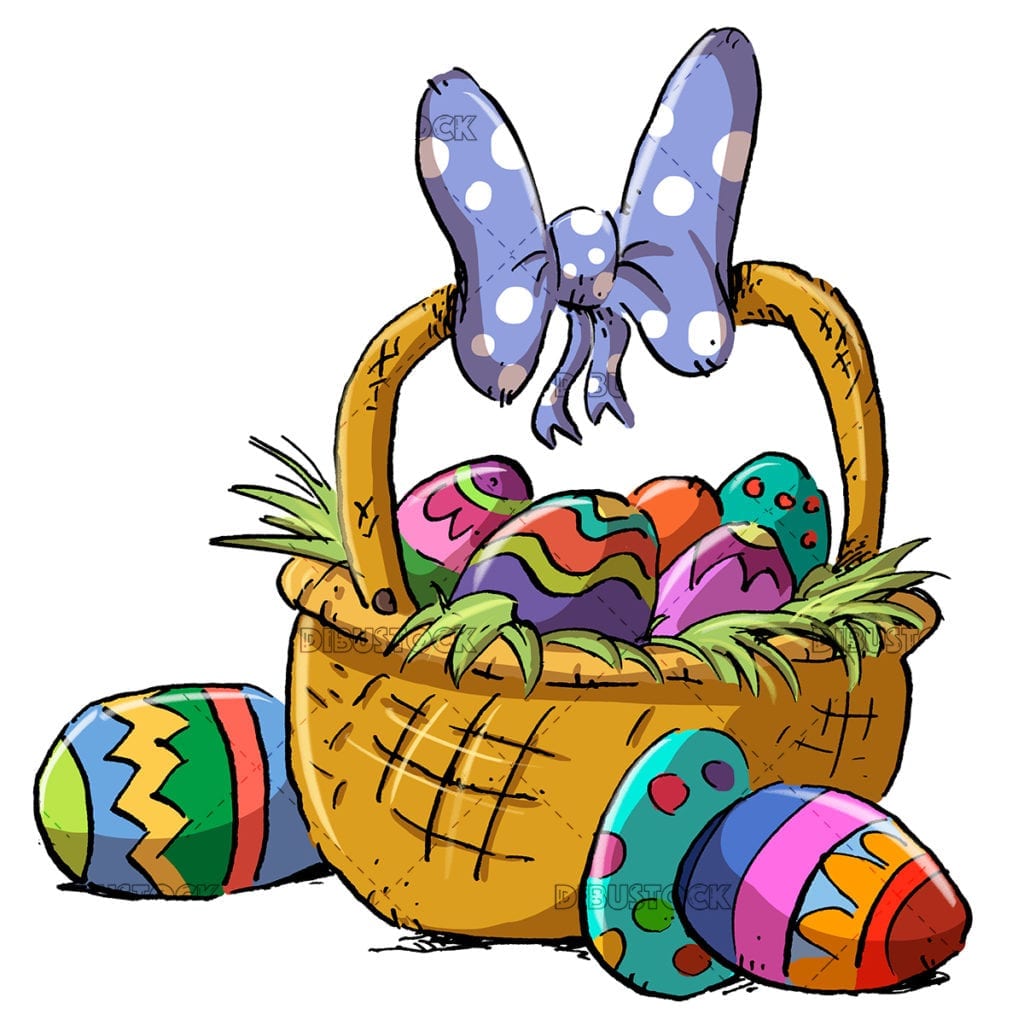 cesta con huevos de pascua