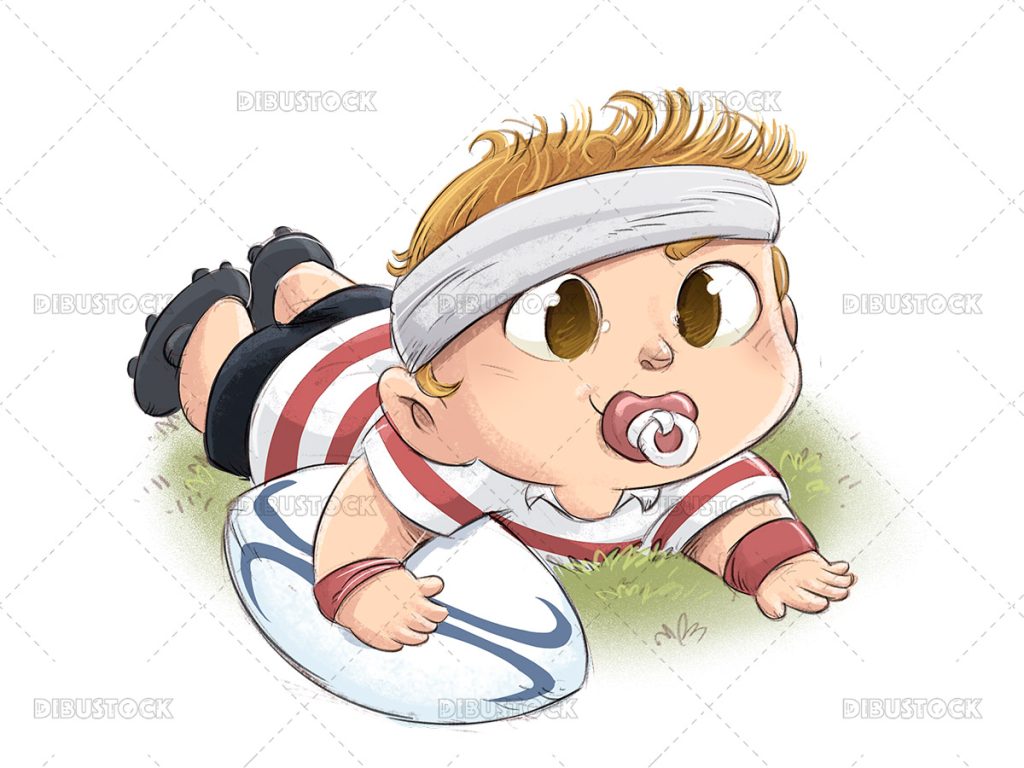 Throw Baby Rugby Children's illustrations of babies, Illustrations from Dibustock ...